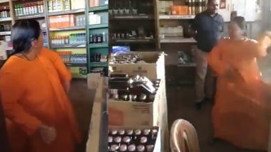MP में शराबबंदी के लिए BJP उमा भारती ने दुकानों में की तोड़फोड़, देखें वायरल Video