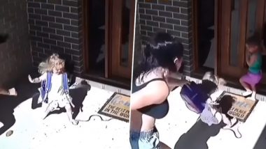 घर के बैकयार्ड में जहरीले सांप को देख उड़े होश, बच्चों के साथ जान बचाने के लिए भागती दिखी महिला (Watch Viral Video)