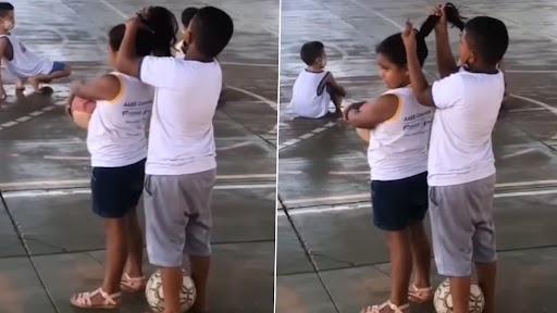 Viral Video: स्कूल में अपनी छोटी बहन की चोटी बनाते हुए भाई का क्लिप वायरल, वीडियो देख बन जाएगा दिन