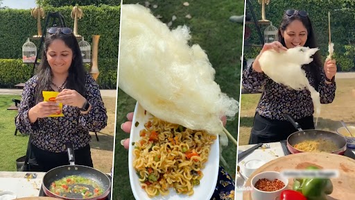 Cotton Candy Maggi: महिला ने कॉटन कैंडी से बनाई है मैगी, लोगों ने कहा- 'बक्श दो भाई! क्यों मैगी के पीछे पड़े हो?
