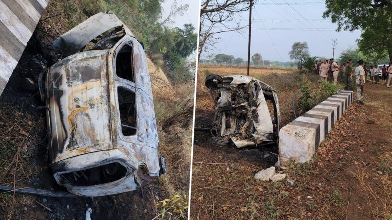 दर्दनाक! हादसे के बाद कार में लगी आग, एक ही परिवार के 5 लोग जिंदा जले, मृतकों में 3 बच्चे भी शामिल