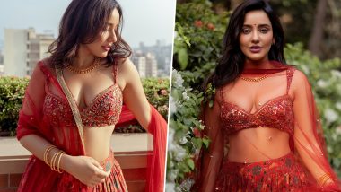 Neha Sharma को लाल साड़ी में देखकर फिसला फैंस के दिल, Sexy Photos हुई Viral
