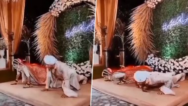 Viral Video: जयमाला के दौरान अचानक स्टेज पर पुश-अप्स करने लगे दूल्हा-दुल्हन, नजारा देख मेहमान भी हुए हैरान