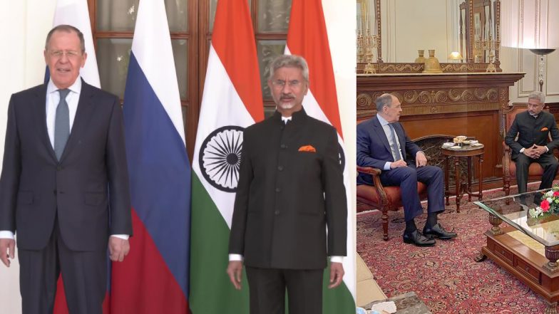 Delhi: यूक्रेन से जारी जंग के बीच रूस के विदेश मंत्री सर्गेई लावरोव ने एस जयशंकर से की मुलाकात