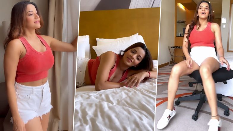 भोजपुरी एक्ट्रेस Monalisa ने शॉर्ट पेंट्स और रेड टॉप पहनकर दिखाया स्टाइलिश अंदाज, Hot Video हुआ Viral