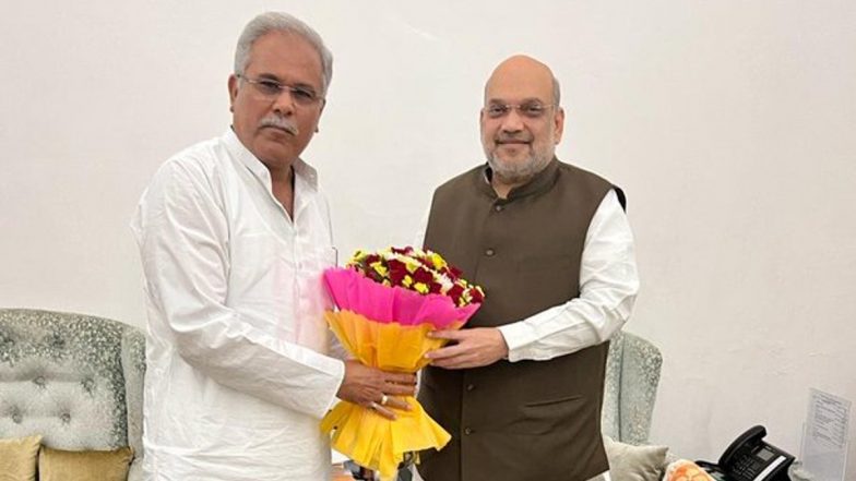 छत्तीसगढ़ के CM भूपेश बघेल ने गृह मंत्री अमित शाह से की मुलाकात, GST समेत कई मुद्दों पर हुई बात