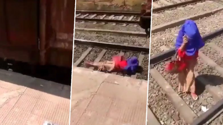 पटरी पर लेटकर फोन पर बात करने में मशगूल थी लड़की, तभी सामने से आई तेज रफ्तार ट्रेन और... (Watch Viral Video)