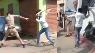 VIDEO: इंदौर में नशेड़ी ने बीच सड़क पर पुलिसकर्मी को दौड़ा- दौड़ाकर पीटा, भागकर बचानी पड़ी जान