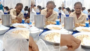 Viral Video: समारोह में खाना खाते समय बुजुर्ग व्यक्ति ने रुमाल की जगह रोटी से किया मुंह साफ, वीडियो हुआ वायरल