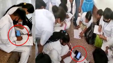 गजब का नकल: MP में नर्सिंग की परीक्षा में छात्रों ने मोबाइल से हल किए सवाल, कॉपी लिखने का वीडियो वारल