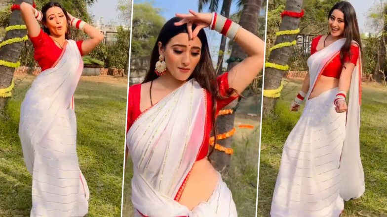 भोजपुरी एक्ट्रेस Shweta Mhara ने साड़ी पहनकर देसी भाभी अवतार में किया डांस, देखें धमाकेदार Video