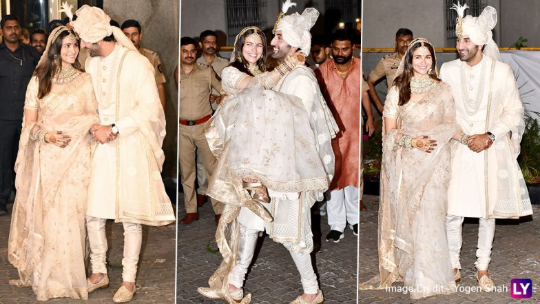 Ranbir Kapoor की खुशी सातवें आसमान पर, दुल्हनियां Alia Bhatt को सरेआम उठाया गोदी में (See Pics)