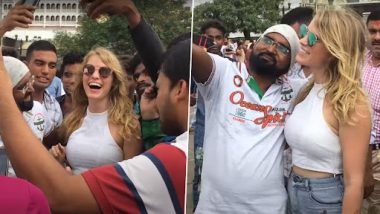 Viral Video: गेटवे ऑफ़ इंडिया में गोरी महिला के साथ सेल्फी लेने के लिए मची मनचलों की भगदड़, वीडियो वायरल