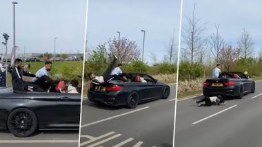 Viral Video: कन्वर्टिबल बीएमडब्ल्यू कार में बैठा शख्स नीचे गिरा धड़ाम, उसके बाद जो हुआ...देखें वीडियो