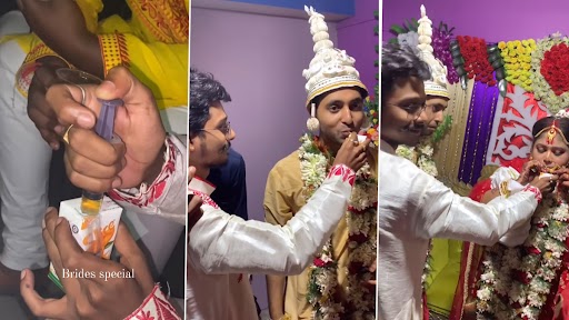 Viral Video: दूल्हा और दुल्हन को गुप्त रूप से शराब पिलाने के लिए दोस्तों ने किया कूल ट्रिक, देखें वीडियो