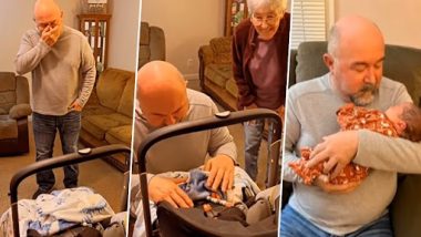 Grandpa Meets Grandson First Time: दादाजी पहली बार अपने पोते से मिले, बच्चे को देखने के बाद रोने का वीडियो वायरल