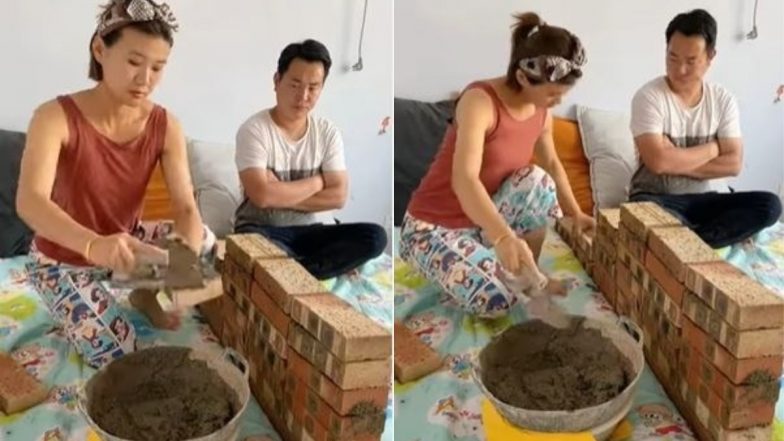 Viral Video: पति-पत्नी के बीच हुआ ऐसा झगड़ा कि बेड पर बन गई ईंटों की दीवार, हैरान करने वाला वीडियो हुआ वायरल