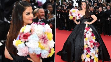 Aishwarya Rai Bacchan ने Cannes Film Festival के रेड कारपेट पर फूलों से बनी ये आकर्षक ड्रेस पहनकर सजाई शाम (See Pics)