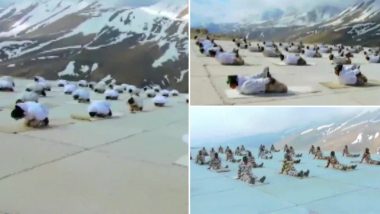 International Day of Yoga 2022: योग दिवस की तैयारियों में जुटे आईटीबीपी जवान, 15000 फीट की ऊंचाई पर बर्फ से ढके हिमालय पर किया योगासन (VIDEO)