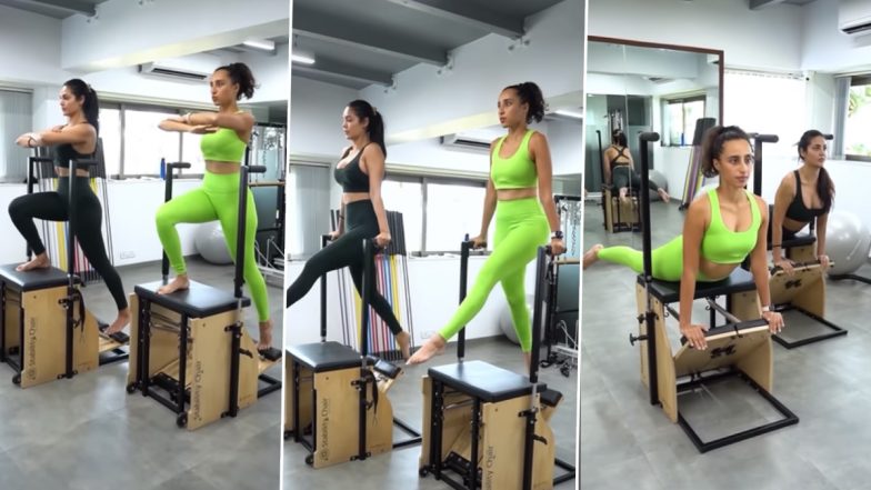 Video: Esha Gupta ने पिलाटेस मशीन पर किया हॉट वर्कआउट, Namrata Purohit करती दिखीं ट्रेन