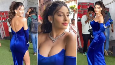 Nora Fatehi ने वेल्ट बॉडीकॉन ड्रेस पहनकर दिखाई सेक्सी पर्सनालिटी, Video में दिखी गजब की अदा 