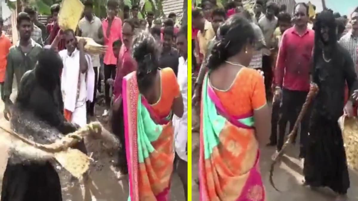 Viral Video: काले जादू के नाम पर महिलाओं पर बरसाए कोड़े, पीड़िता को देख हंसते रहे लोग