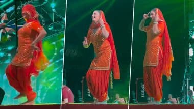 हरयाणवी डांसर Sapna Choudhary ने सूट पहनकर स्टेज पर लगाए ठुमके, Video हुआ Viral