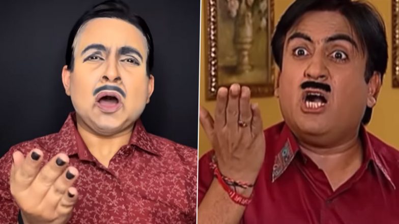 यह सच है या आंखों का धोखा! मेकअप की मदद से लड़की ने खुद को बना लिया तारक मेहता का जेठालाल (Watch Viral Video)