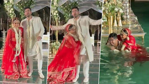 Viral Video: देसी दुल्हन ने पति को पूल में धकेला, उसके बाद जो हुआ...देखें वीडियो