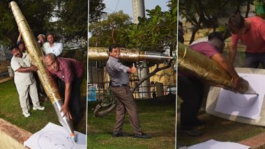 World's largest Ball Pen: हैदराबाद के व्यक्ति ने 37.2 किलोग्राम वजन का बनाया दुनिया का सबसे बड़ा बॉल पेन, देखें वीडियो