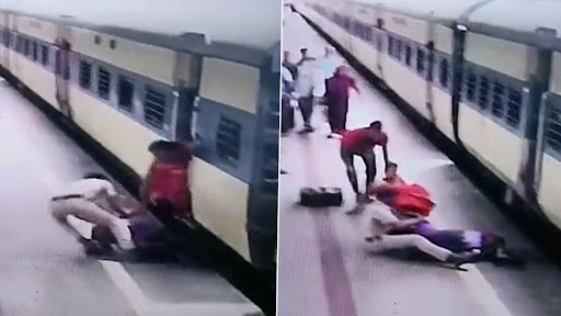 RPF Constable Saves Life: ओडिशा आरपीएफ हेड कांस्टेबल ने महिला यात्री को भुवनेश्वर रेलवे स्टेशन पर प्लेटफॉर्म गैप में गिरने से बचाया, देखें वीडियो