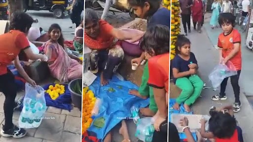 Little Boy Distributes Water Bottles: छोटे लड़के ने सड़क किनारे फूल बेचने वालों के बीच बांटी पानी की बोतलें, देखें दिल पिघला देने वाला वीडियो