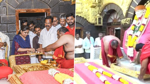 शिरडी के साईबाबा मंदिर में भक्त ने दान किया 2 करोड़ रुपये की सोने की पट्टी, देखें तस्वीरें
