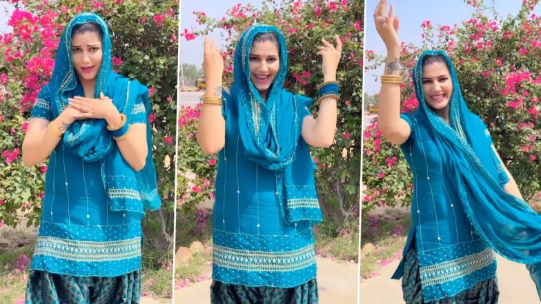 Sapna Choudhary ने नीला सूट पहनकर दिखाया अपना दिलकश अंदाज, कातिलाना अदाओं से कर रही हैं घायल, देखें Video