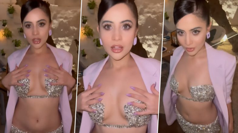 Urfi Javed ने फिर दिखाया Bold and Sexy अवतार, पहना सिल्वर कलर का फ्रंट ओपन क्रॉप टॉप, देखें वीडियो
