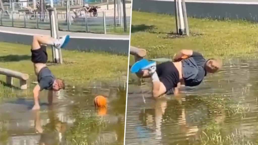 Viral Video: करतब दिखाते हुए शख्स ने पानी में गिरे बास्केटबॉल को निकाला, वायरल वीडियो देख आप भी रह जाएंगे दंग