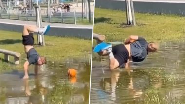 Viral Video: करतब दिखाते हुए शख्स ने पानी में गिरे बास्केटबॉल को निकाला, वायरल वीडियो देख आप भी रह जाएंगे दंग