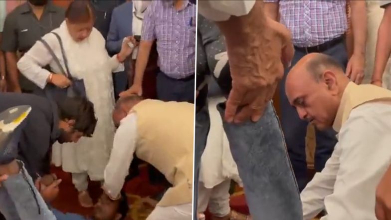 बेहोश हुए फोटोग्राफर का केंद्रीय मंत्री भागवत कराड ने किया इलाज, आप भी देखें यह वीडियो