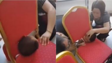 खेलते-खेलते कुर्सी के भीतर फंसा बच्चे का सिर, उसे निकालने में हुई लोगों की हालत खराब (Watch Viral Video)