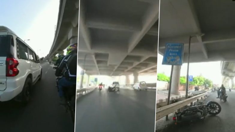 बाइकर से बहस के बाद स्कॉर्पियो मालिक ने मारी टक्कर, डरा देगा दिल्ली का यह वीडियो