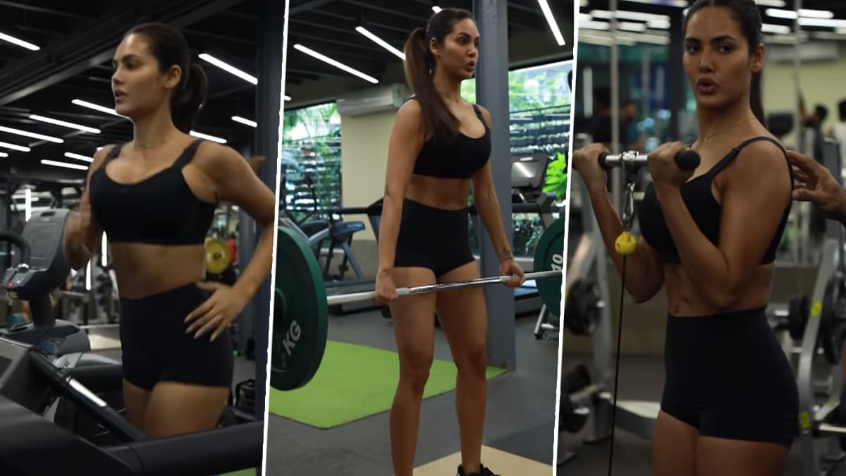 Esha Gupta का ऐसा Hot Video नहीं देखा होगा आपने, Sexy स्टाइल में करती दिखी  वर्कआउट | 🎥 LatestLY हिन्दी
