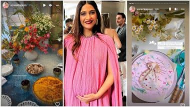 Sonam Kapoor’s Baby Shower: बॉलीवुड गानों और गिफ्ट्स से सजी सोनम कपूर की गोद भराई, पिंक गाउन में नजर आई एक्ट्रेस