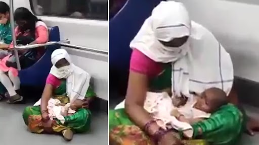 दिल्ली मेट्रो में बच्ची को फर्श पर लेकर बैठी महिला क्लिप वायरल, वीडियो देख भड़के नेटीजंस