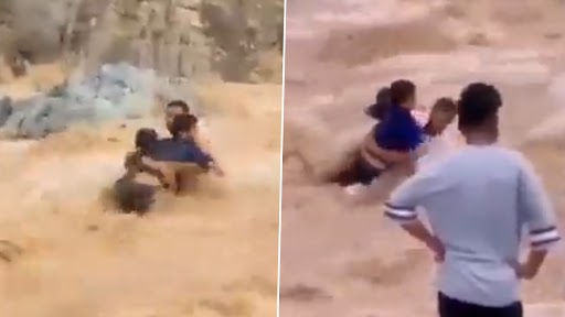 Viral Video: पिता के आगे नहीं चल सका प्रक्रति का प्रकोप, तेज धारा में बहते हुए बच्चों को ऐसे बचाया
