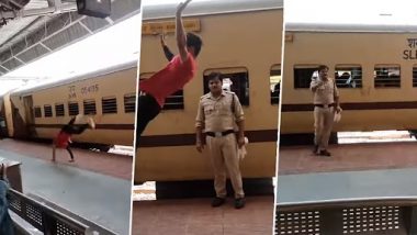 Backflip Stunts At Railway Station: लड़के ने रेलवे स्टेशन पर किया बैकफ्लिप स्टंट, वीडियो देख लोग हुए इम्प्रेस