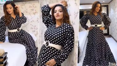 Monalisa Bhabhi Look: ब्लू पोल्का डॉट ड्रेस में मोनालिसा ने ढाया कहर, अदाएं देख हो जाएंगे दीवाना