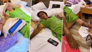 Viral Video: अपने हाथ पैर में मेहंदी लगवाने के दौरान सोती हुई दुल्हन का क्लिप वायरल, देखें वीडियो