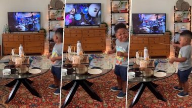 Viral Video: 3 साल के बच्चे ने टीवी पर बैंड बजाने वाले को को हुबहू किया कॉपी, देखें वीडियो