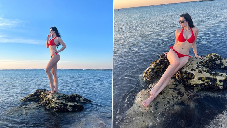 Giorgia Andriani Hot Photos: Arbaaz Khan की गर्लफ्रेंड Giorgia Andriani ने रेड हॉट बिकनी में ढाया कहर, यूजर्स के उड़े होश