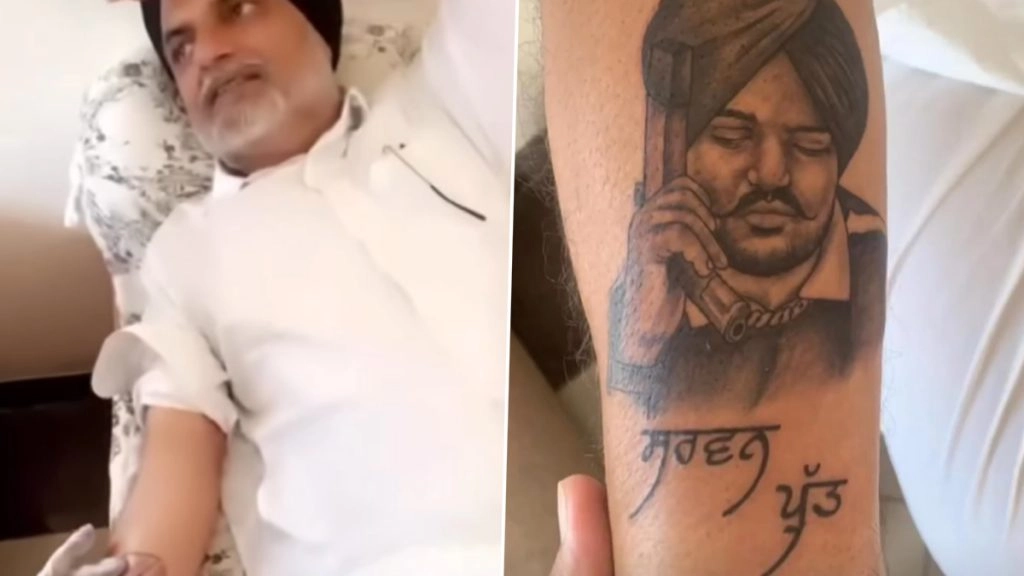सिद्धू मूसेवाला के पिता ने हाथ में बनवाया बेटे का टैटू